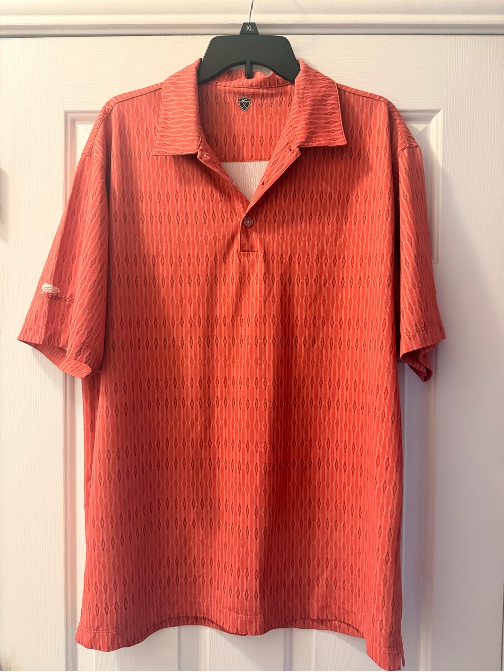 Nike Men's Coral-Red Short Sleeve Polo